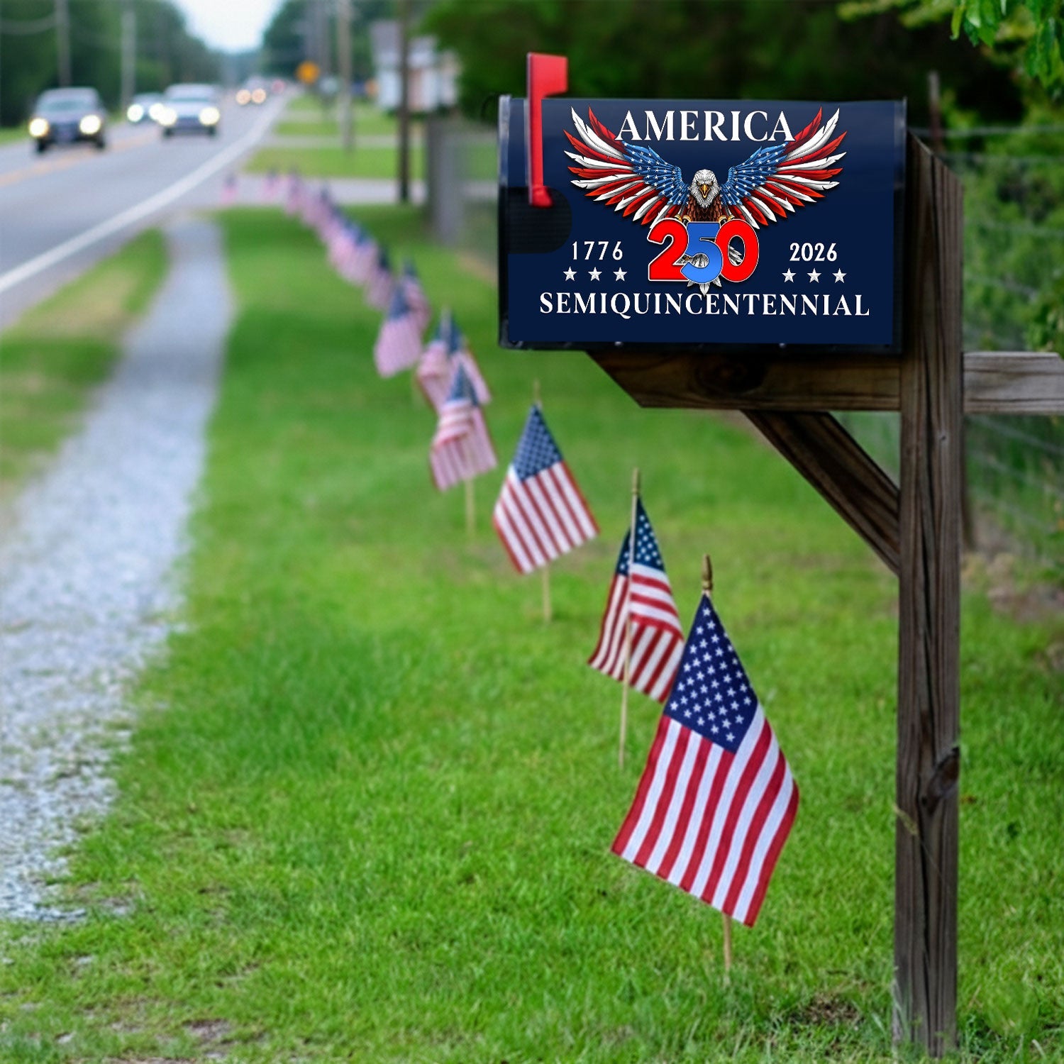 250 Years of Freedom Patriotic Eagle Mailbox Cover for Decoration
