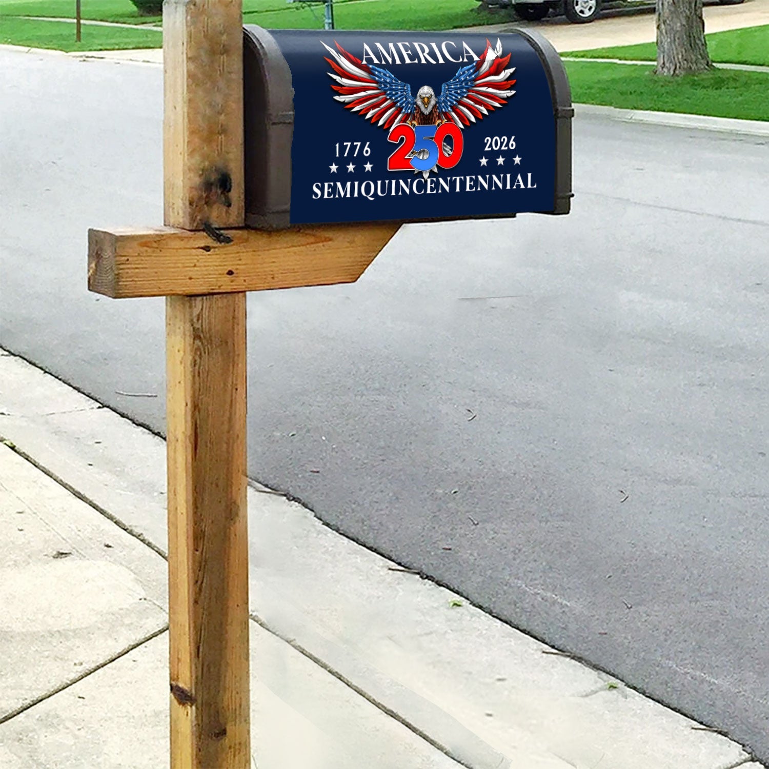 250 Years of Freedom Patriotic Eagle Mailbox Cover for Decoration