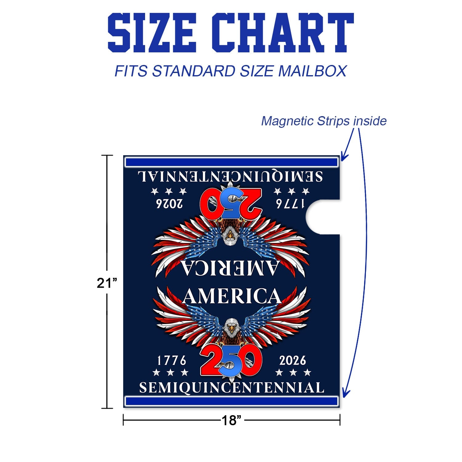 250 Years of Freedom Patriotic Eagle Mailbox Cover for Decoration
