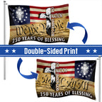 250 Years of Blessing Grommet Flag, 1776 2026 Patriotic Eagle with Cross Decor