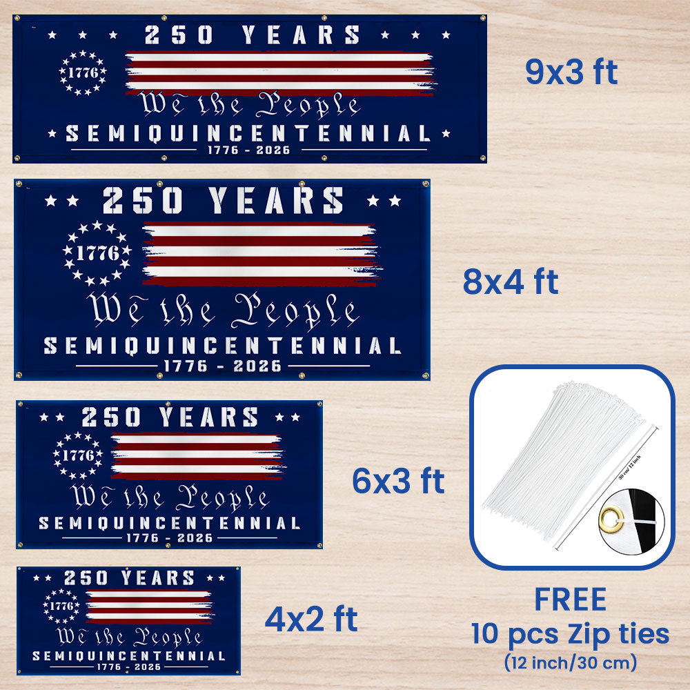Betsy Ross 250, 250th Anniversary Semiquincentennial Fence Banner