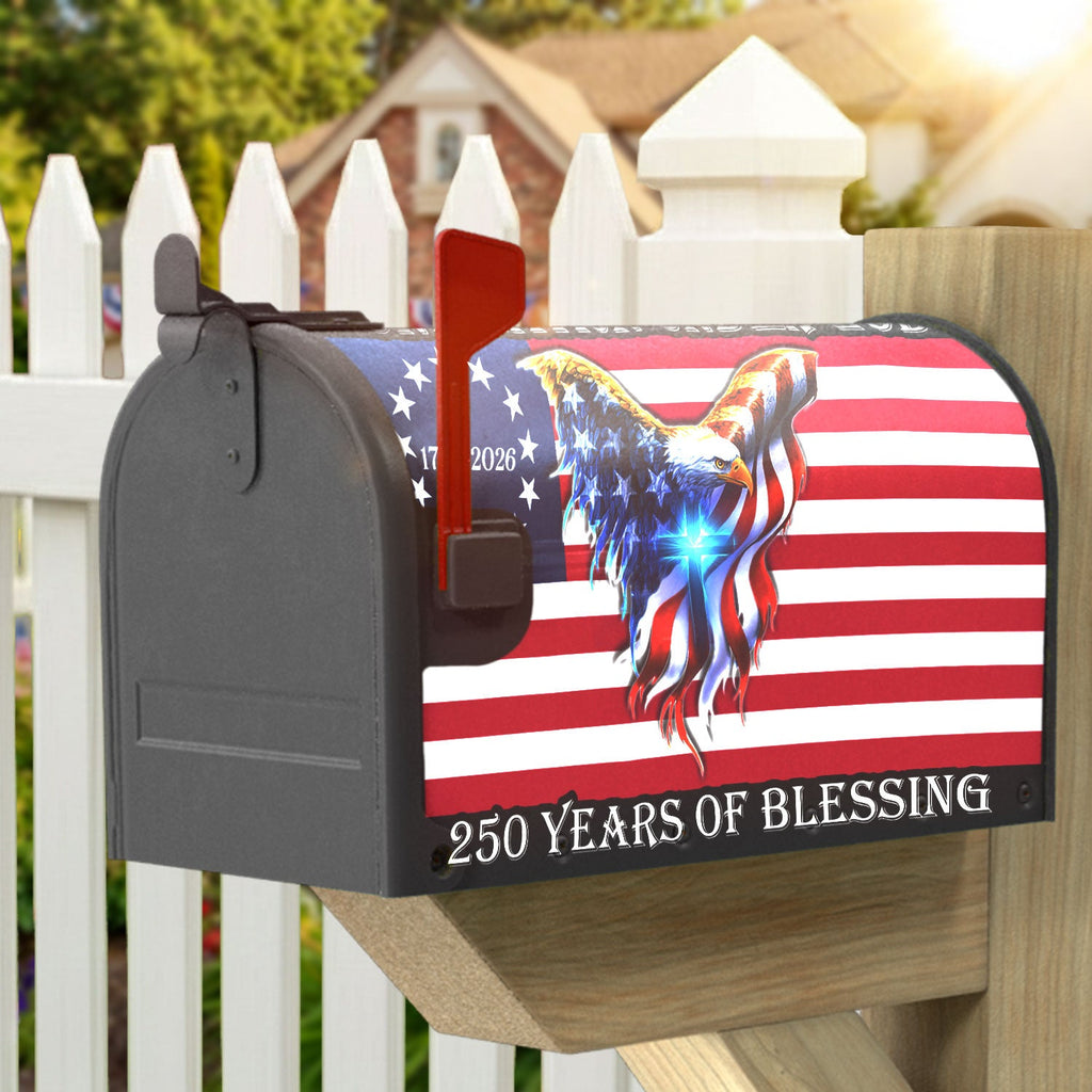 250 Years of Blessing Patriotic Eagle Mailbox Cover for Decoration