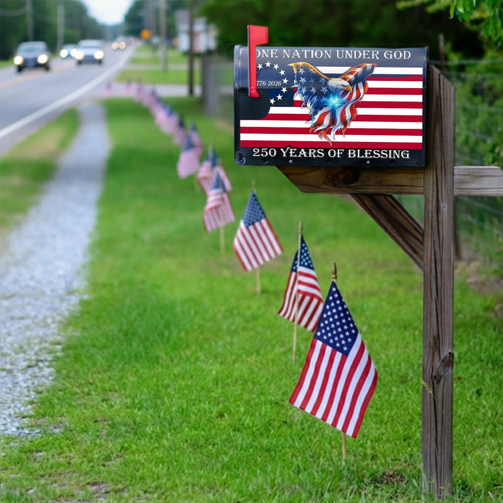 250 Years of Blessing Patriotic Eagle Mailbox Cover for Decoration