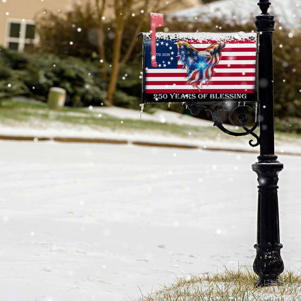 250 Years of Blessing Patriotic Eagle Mailbox Cover for Decoration