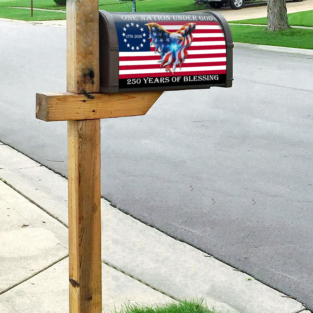 250 Years of Blessing Patriotic Eagle Mailbox Cover for Decoration