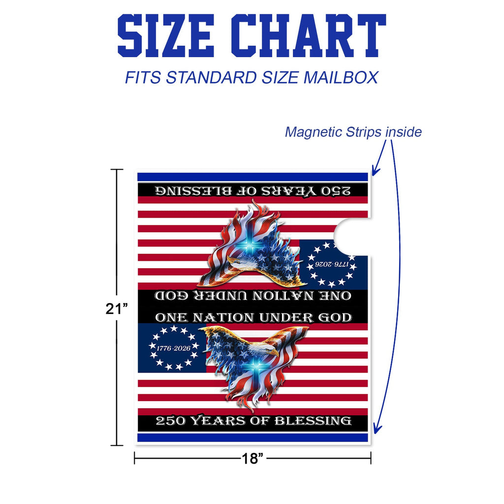 250 Years of Blessing Patriotic Eagle Mailbox Cover for Decoration