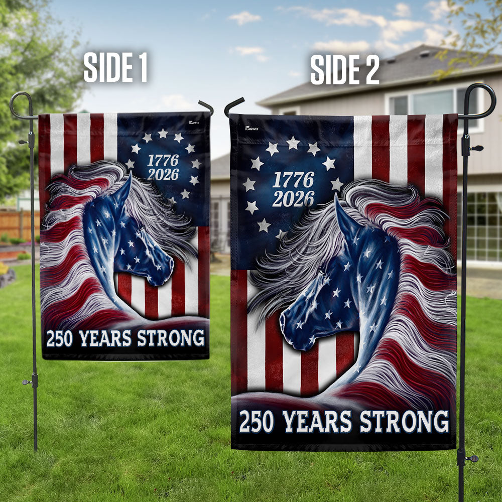 Patriotic Horse Flag, 250 Years Strong Patriotic Horse 4th Of July US Flag