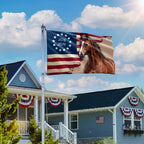 American 1776 2026 Patriotic Horse Grommet Flag