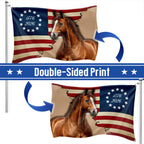 American 1776 2026 Patriotic Horse Grommet Flag
