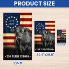 250 Years Strong Black Angus Cattle 1776 2026 Farmhouse Patriotic Decor