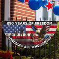 250 Years of Freedom Flag, Honoring All Who Served Veterans Day Fan Flag