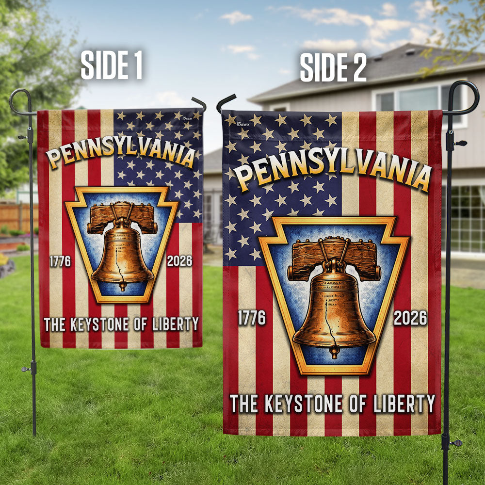 250th Anniversary Pennsylvania Flag, The Keystone of Liberty US Flag