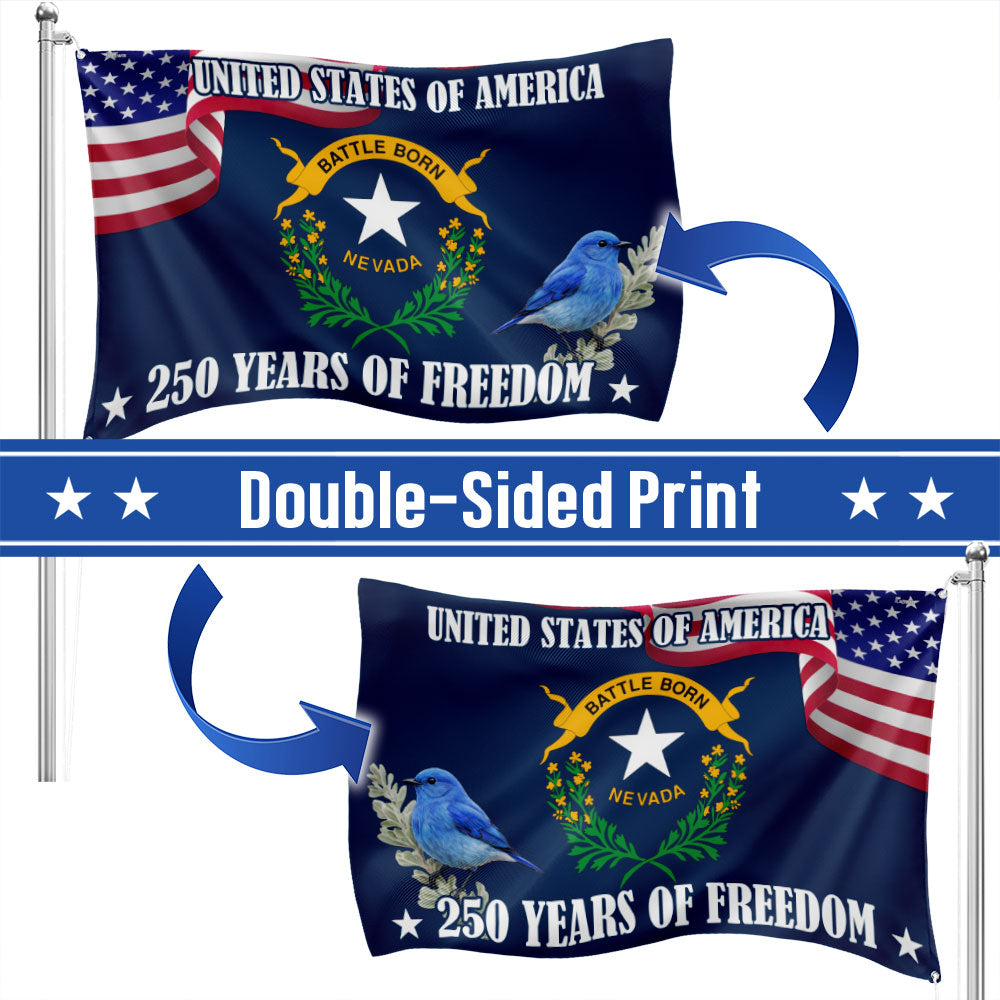 Nevada State Flag, 250 Years of Freedom Nevada State Grommet Flag