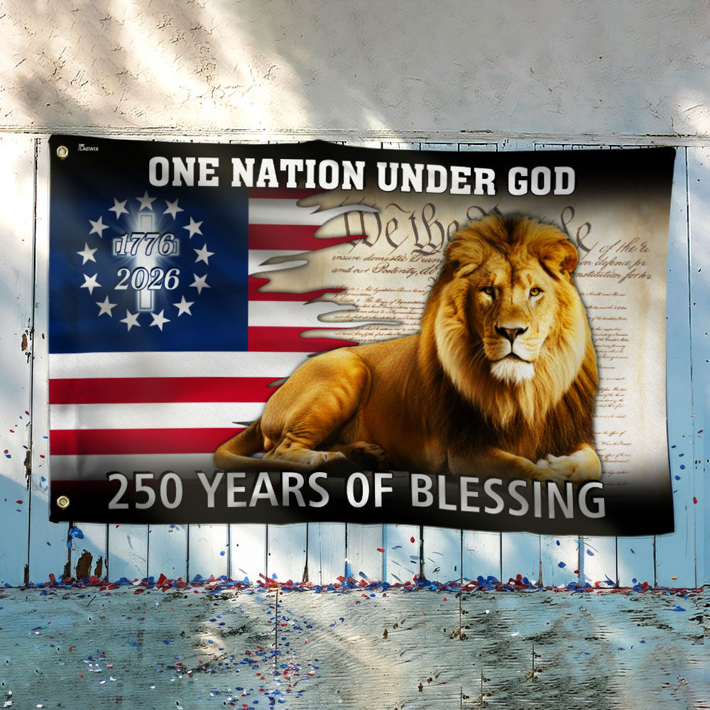 250 Years of Blessing Flag, Lion Of Judah American Grommet Flag