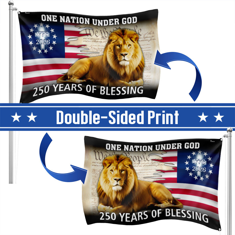 250 Years of Blessing Flag, Lion Of Judah American Grommet Flag