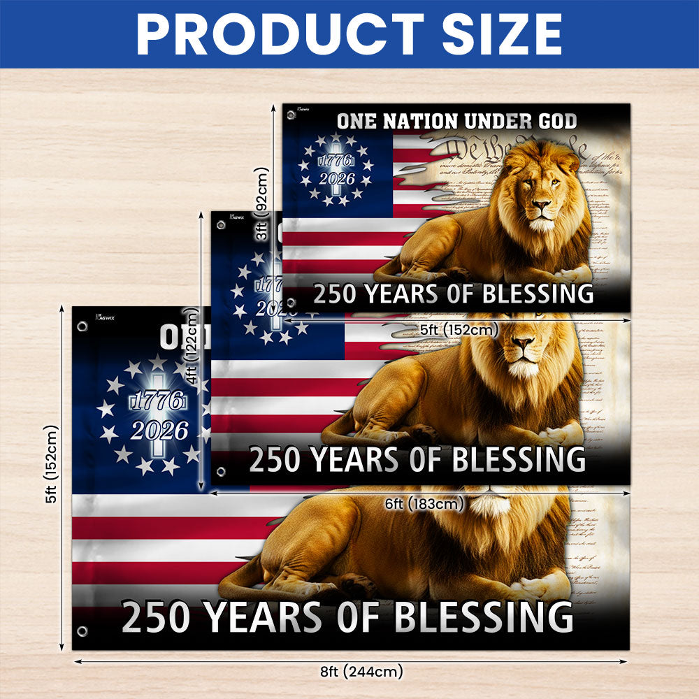 250 Years of Blessing Flag, Lion Of Judah American Grommet Flag