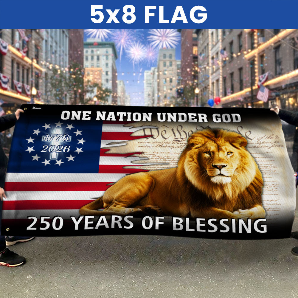 250 Years of Blessing Flag, Lion Of Judah American Grommet Flag