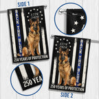 German Shepherd Thin Blue Line Flag, 250 Years of Protection US Flag