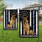 German Shepherd Thin Blue Line Flag, 250 Years of Protection US Flag