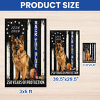 German Shepherd Thin Blue Line Flag, 250 Years of Protection US Flag