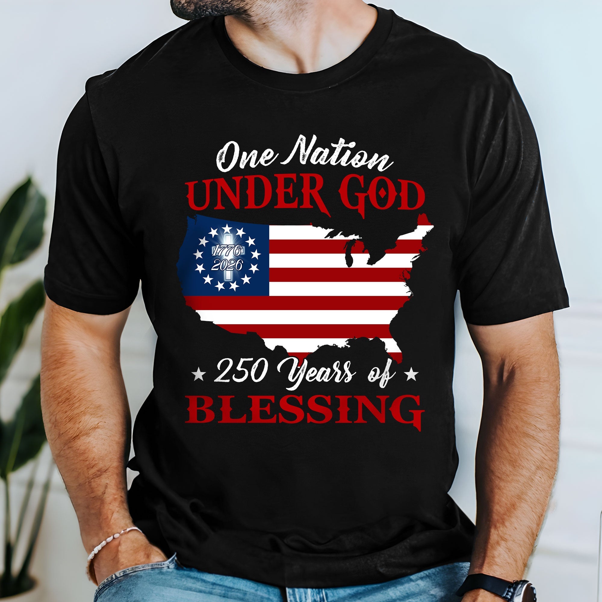 250 Years of Blessing T-shirt, 1776 2026 One Nation Under God Shirt