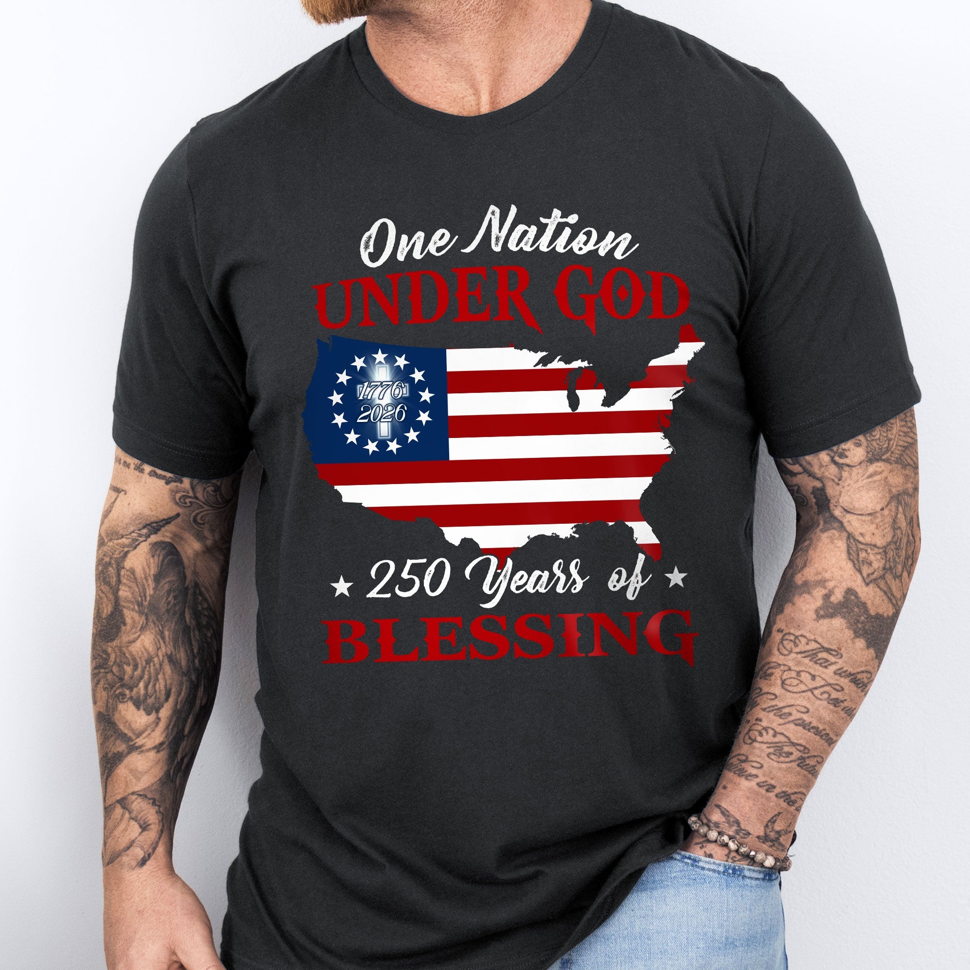 250 Years of Blessing T-shirt, 1776 2026 One Nation Under God Shirt