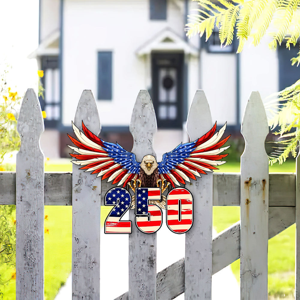250th Anniversary Patriotic Eagle Hanging Metal Sign