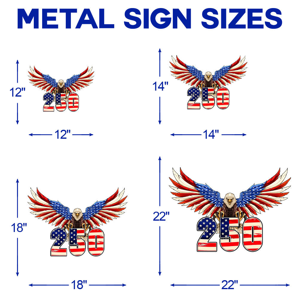 250th Anniversary Patriotic Eagle Hanging Metal Sign