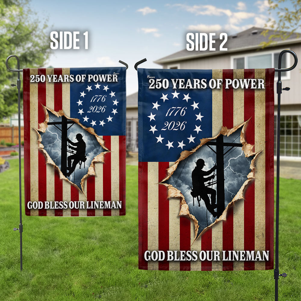 Lineman Flag, 1776 2026 God Bless Our Lineman American Flag
