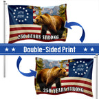 California State Betsy Ross Flag, 250 Years Strong Grizzly Bear Grommet Flag