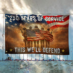 Memorial Day Flag, 250 Years of Service Grommet American Flag
