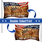 Memorial Day Flag, 250 Years of Service Grommet American Flag