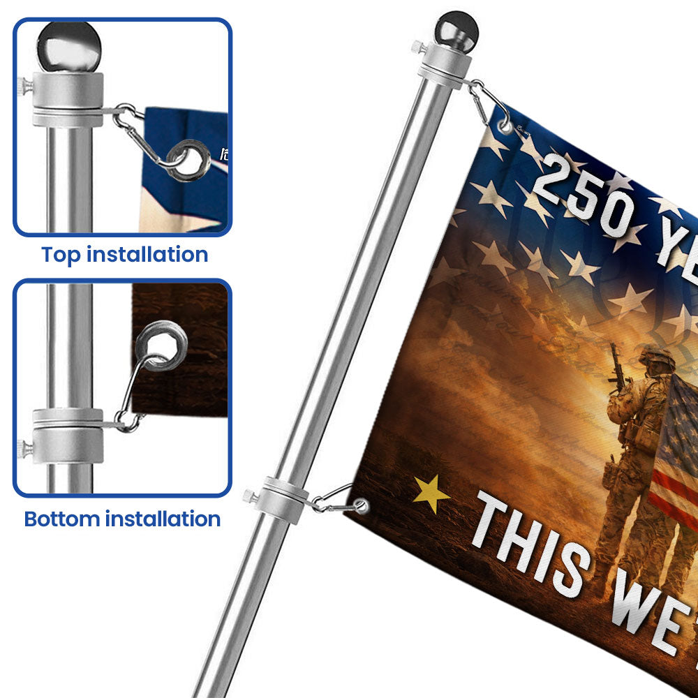 Memorial Day Flag, 250 Years of Service Grommet American Flag