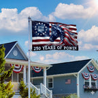 250 Years of Power Flag, 1776 2026 Patriotic Horse Grommet Flag