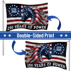 250 Years of Power Flag, 1776 2026 Patriotic Horse Grommet Flag