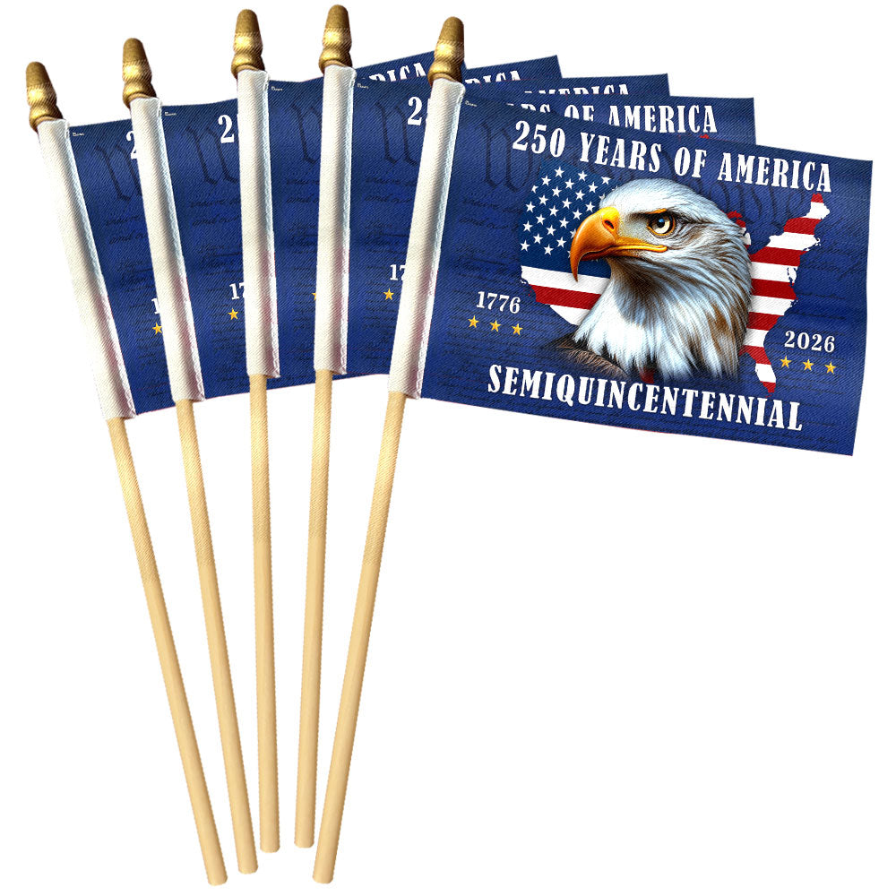 250 Years of America Patriotic Eagle Handheld Flag