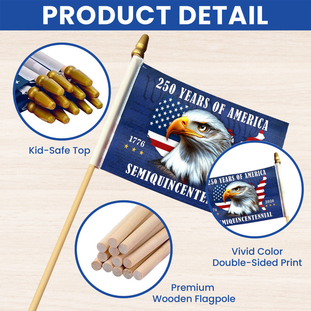 250 Years of America Patriotic Eagle Handheld Flag