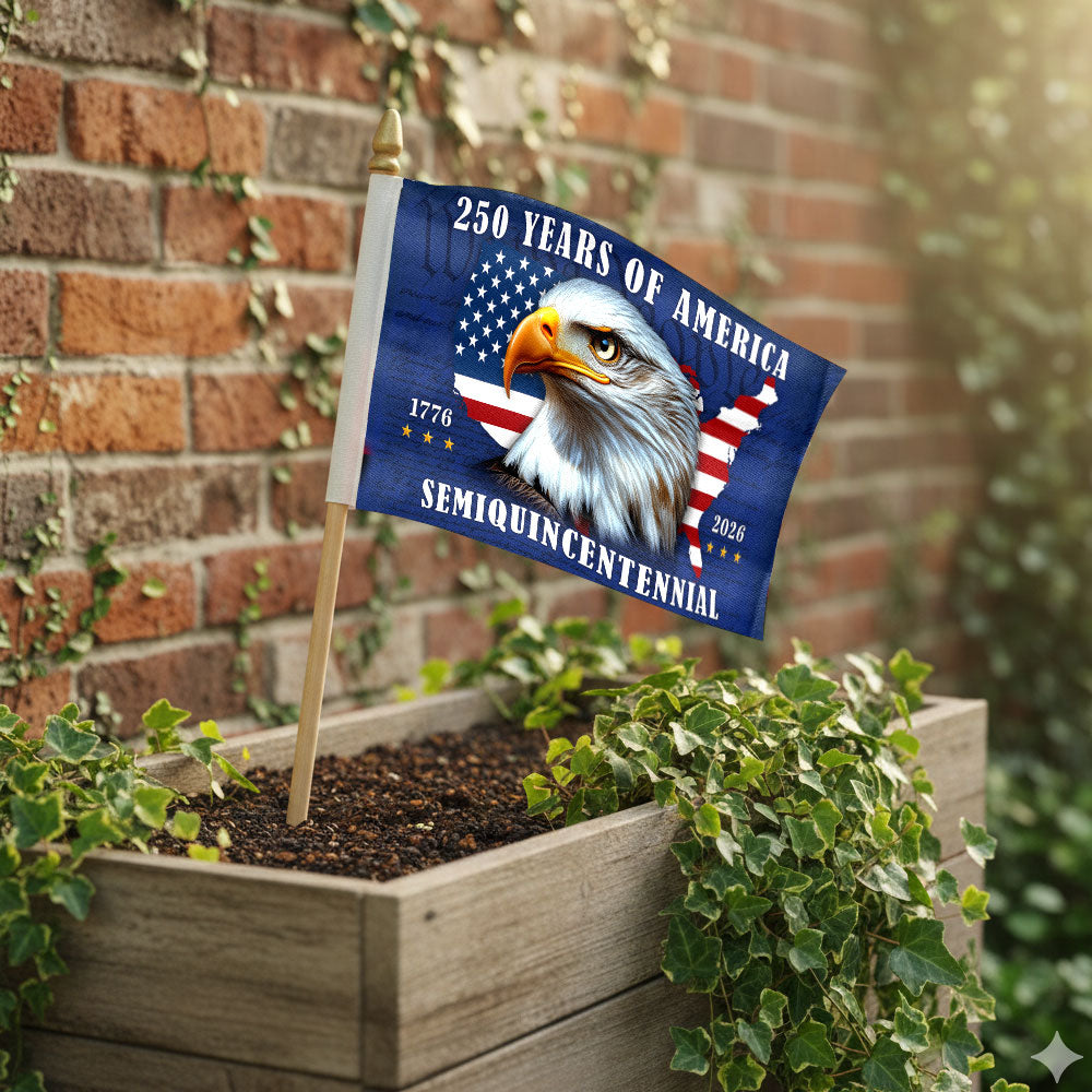 250 Years of America Patriotic Eagle Handheld Flag