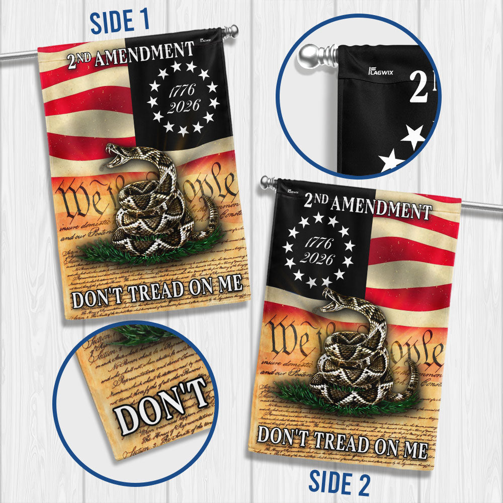2nd Amendment Flag, 1776 2026 Gadsden Dont Tread On Me US Flag