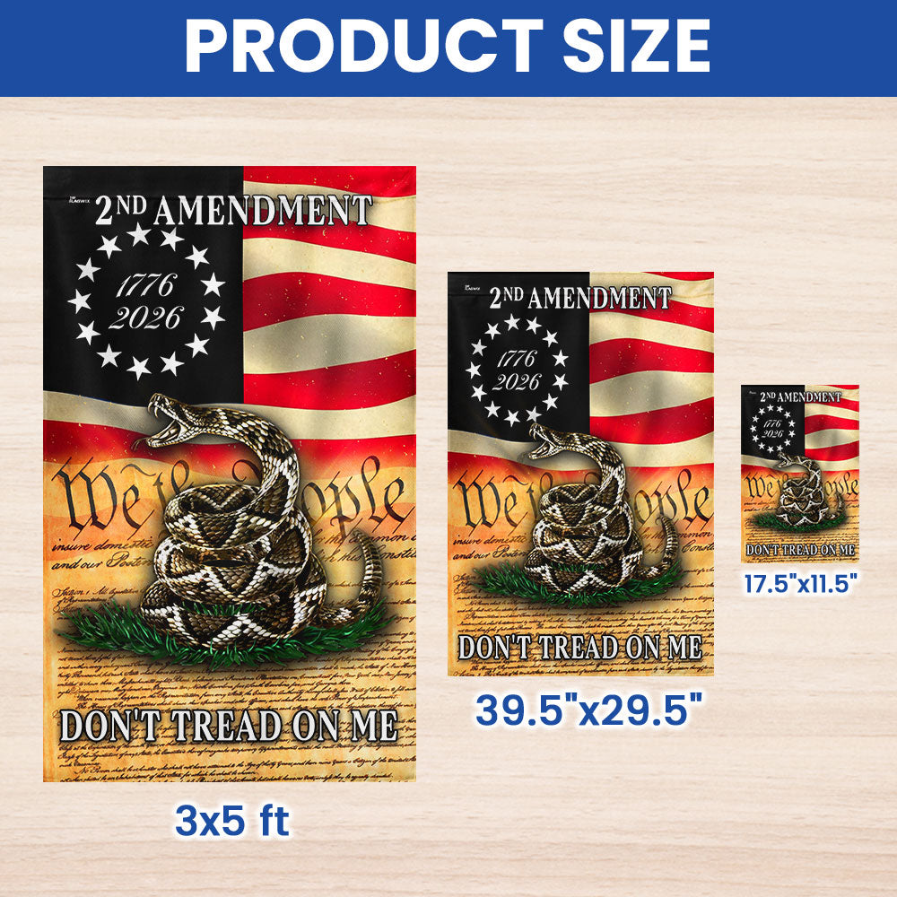2nd Amendment Flag, 1776 2026 Gadsden Dont Tread On Me US Flag