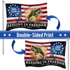 Bass Fish Flag, 250 Years Reeling in Freedom Grommet Flag