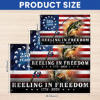 Bass Fish Flag, 250 Years Reeling in Freedom Grommet Flag