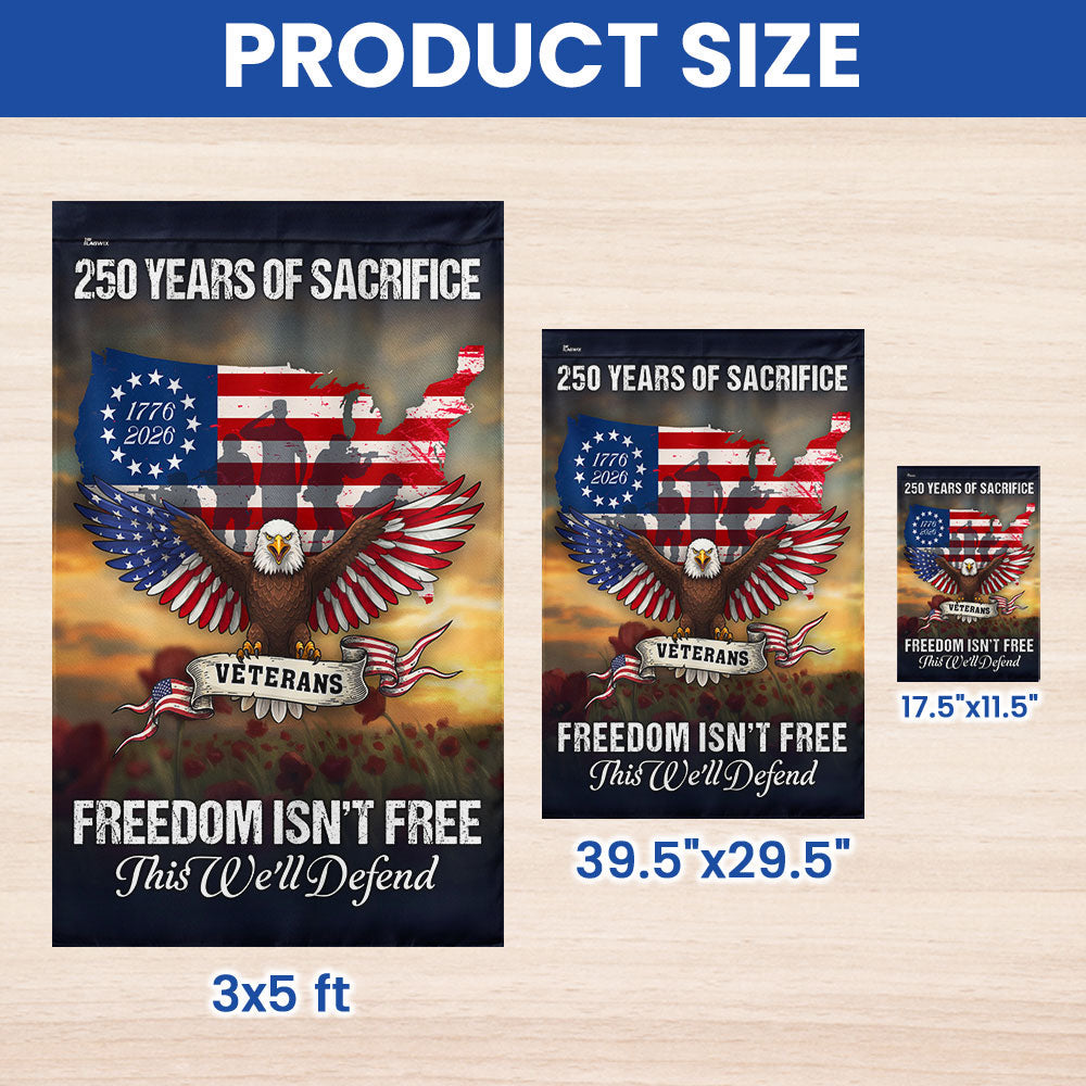 Veterans Day Flag, 250 Years of Sacrifice United States Map Flag
