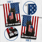 250 Years of Freedom Cat Flag, Patriotic Black Cat American Flag