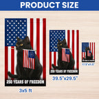250 Years of Freedom Cat Flag, Patriotic Black Cat American Flag