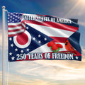 Ohio Flag, 250 Years of America Ohio State US Grommet Flag