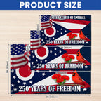 Ohio Flag, 250 Years of America Ohio State US Grommet Flag