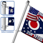 Ohio Flag, 250 Years of America Ohio State US Grommet Flag