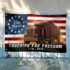 Trucker American Flag, 1776 2026 Trucking for Freedom Grommet Flag