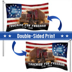 Trucker American Flag, 1776 2026 Trucking for Freedom Grommet Flag